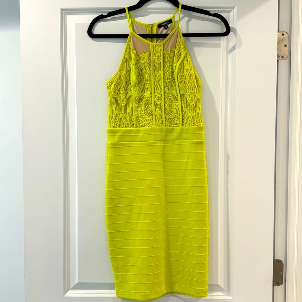 XOXO lime green bodycon dress